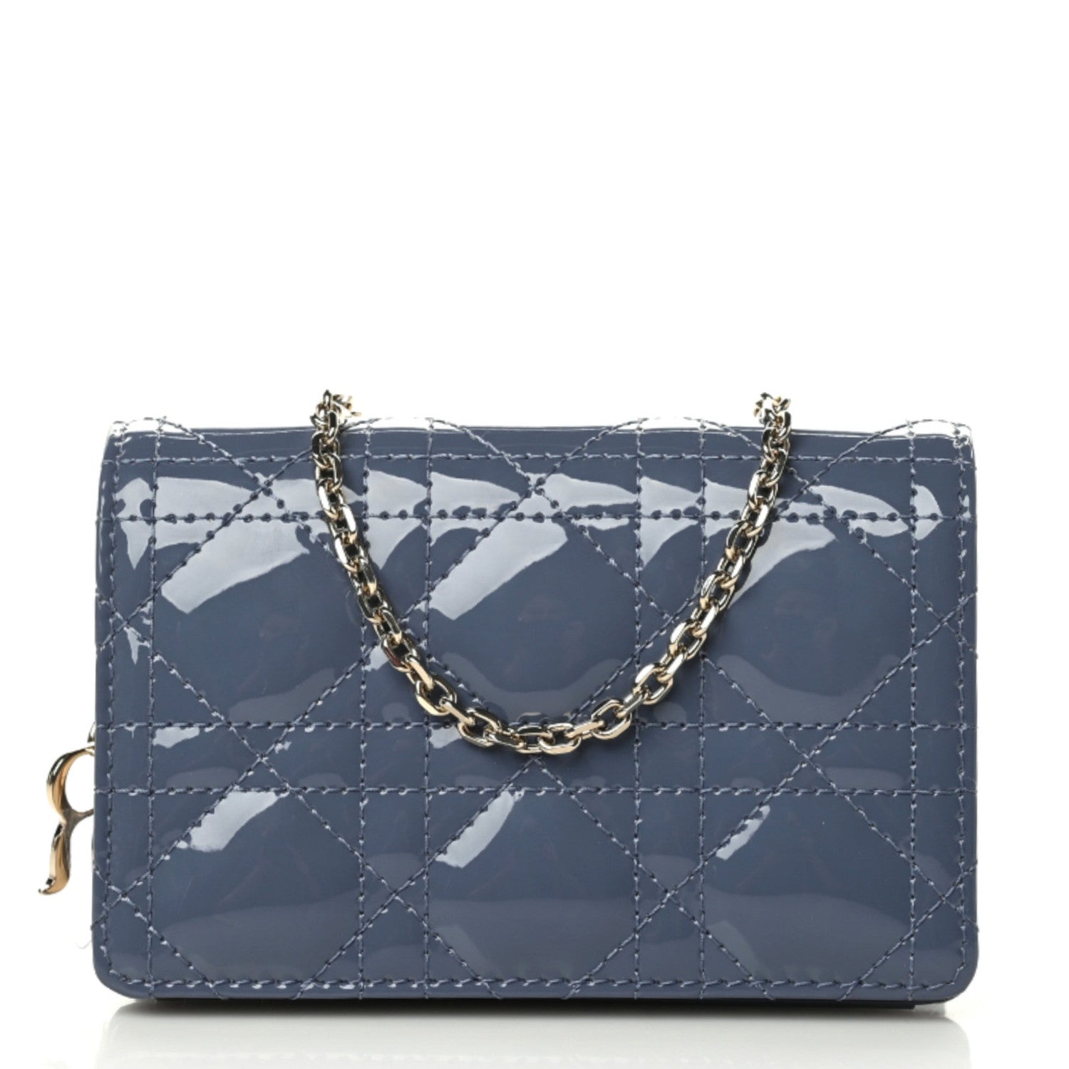 Christian Dior Patent Cannage Nano Lady Dior Pouch Cloud Blue 1 of 10