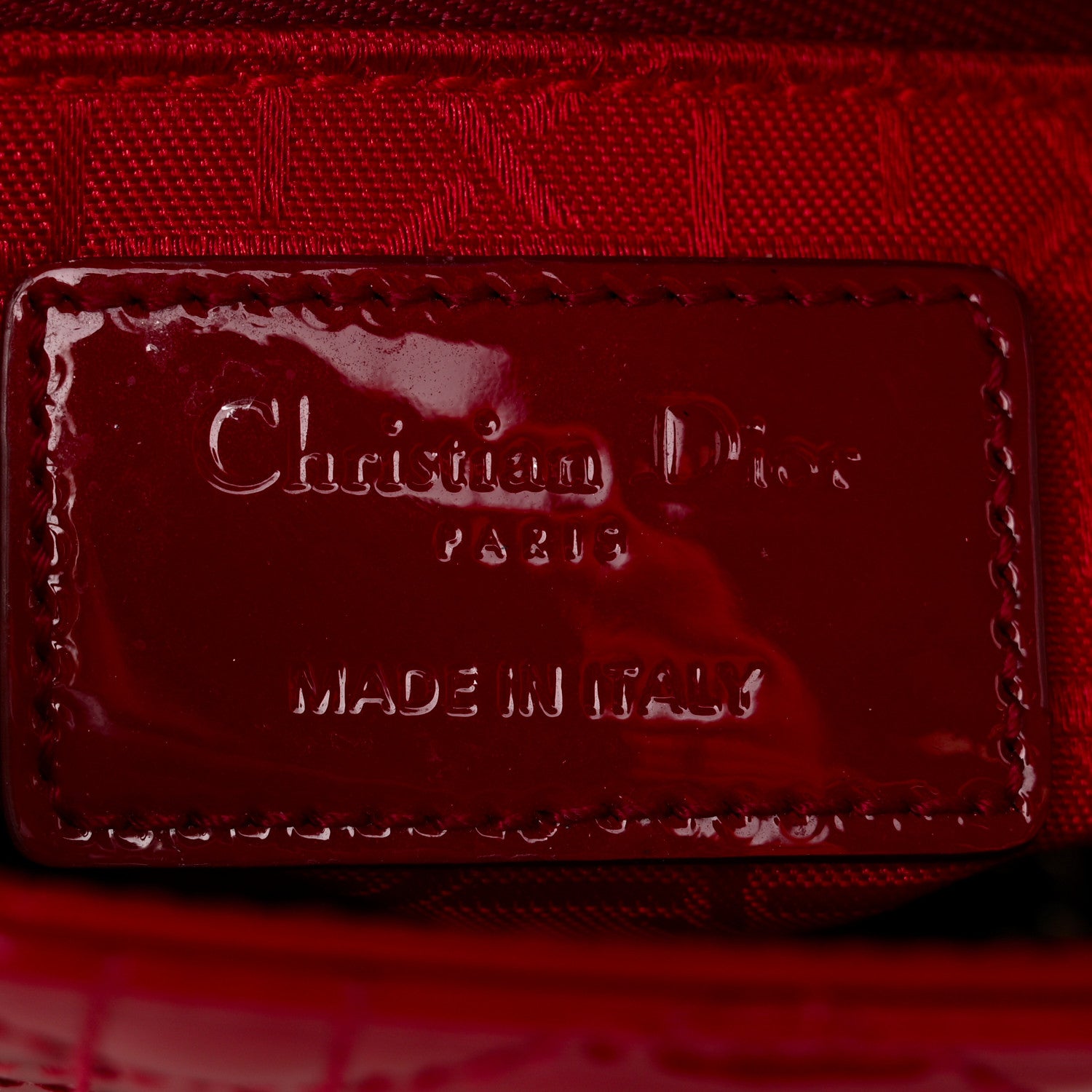 Christian Dior Patent Cannage Mini Lady Dior Red 6 of 13