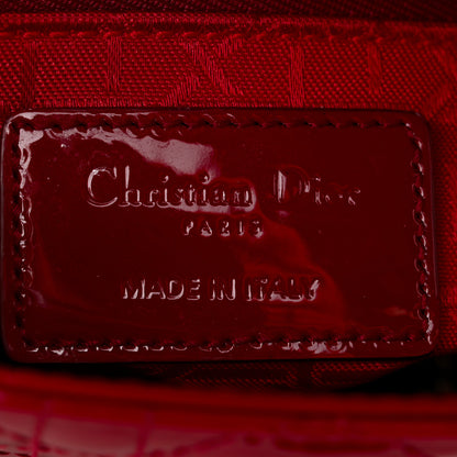 Christian Dior Patent Cannage Mini Lady Dior Red 6 of 13