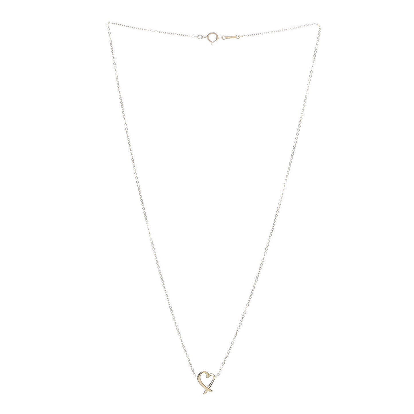 18K Yellow Gold Mini Paloma Picasso Loving Heart Pendant Necklace