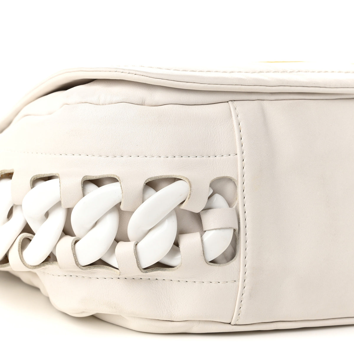 Chanel Calfskin Modern Chain Rhodoid Flap White 9 of 11