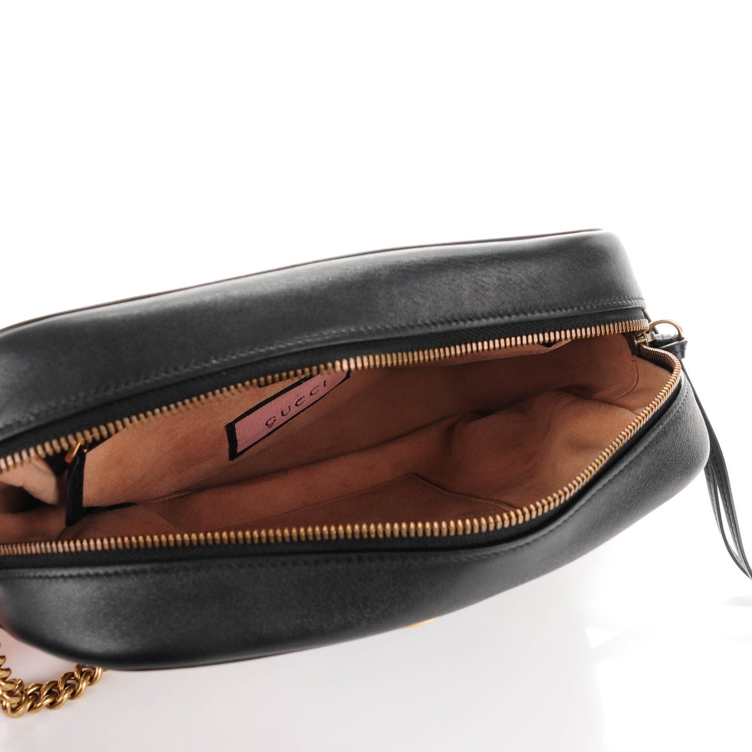 Gucci Calfskin Matelasse GucciGhost Medium GG Marmont Chain Shoulder Bag Black New Acquamarine 5 of 8