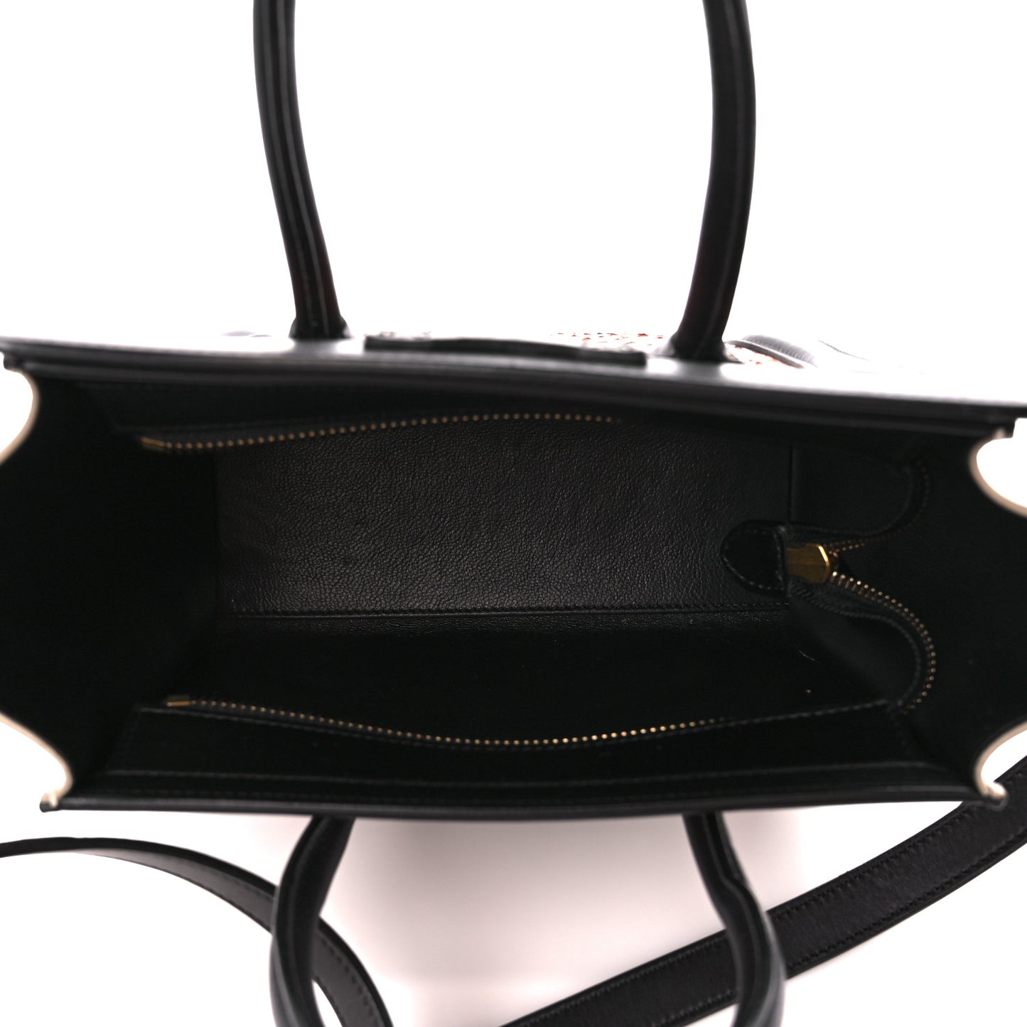 Snakeskin Calfskin Nano Tri-Color Luggage Black Multicolor