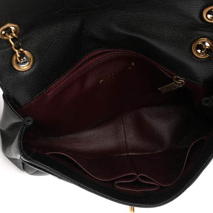 Chanel Shiny Goatskin Diagonal Quilted Small Flap Black 5 of 10