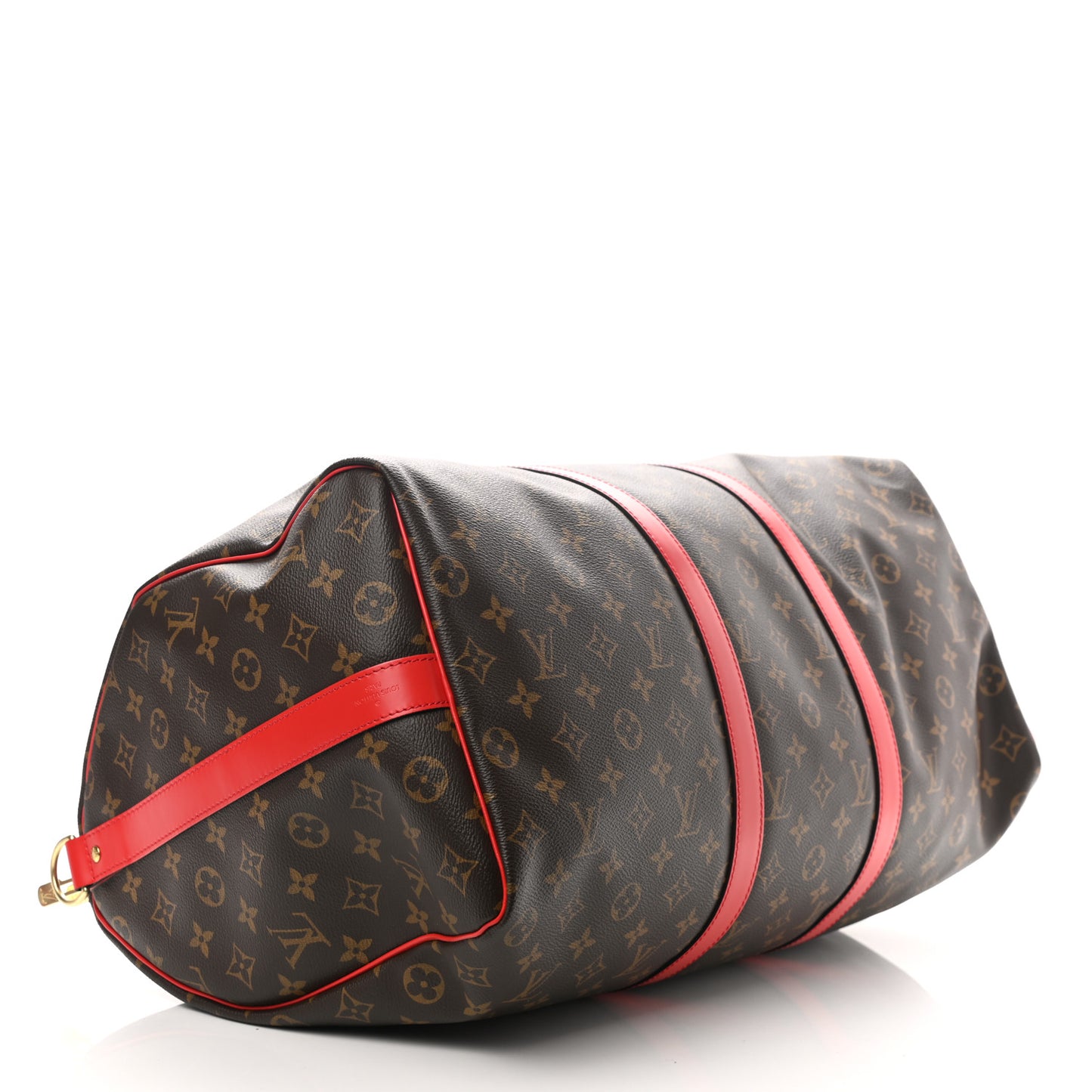 Calfskin Monogram Keepall Bandouliere 50 Coquelicot