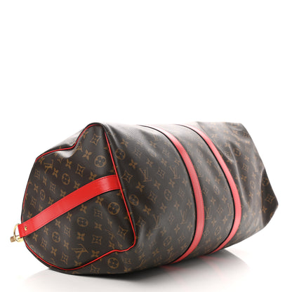 Louis Vuitton Calfskin Monogram Keepall Bandouliere 50 Coquelicot 4 of 10