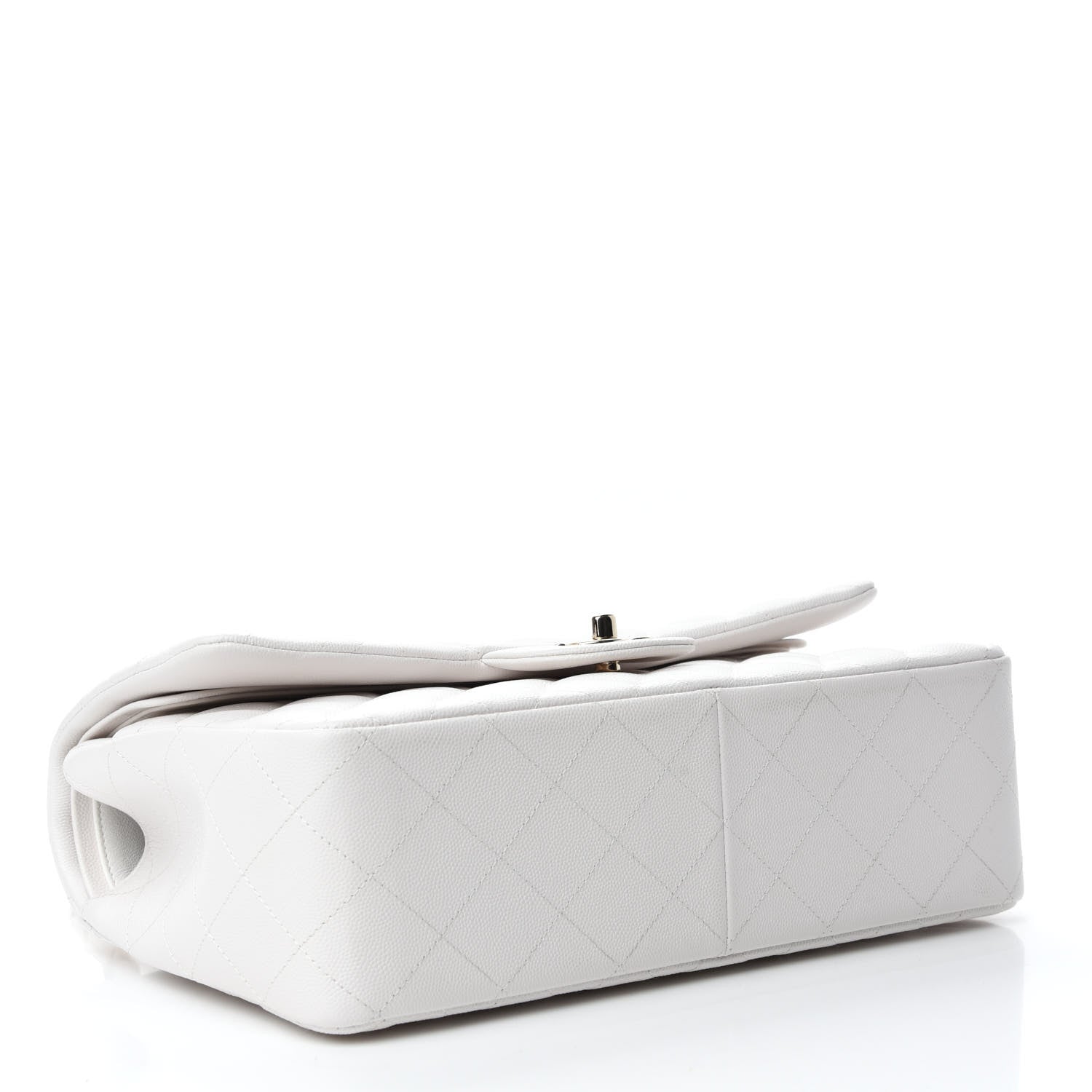 Chanel Caviar Quilted Jumbo Double Flap White 4 of 11