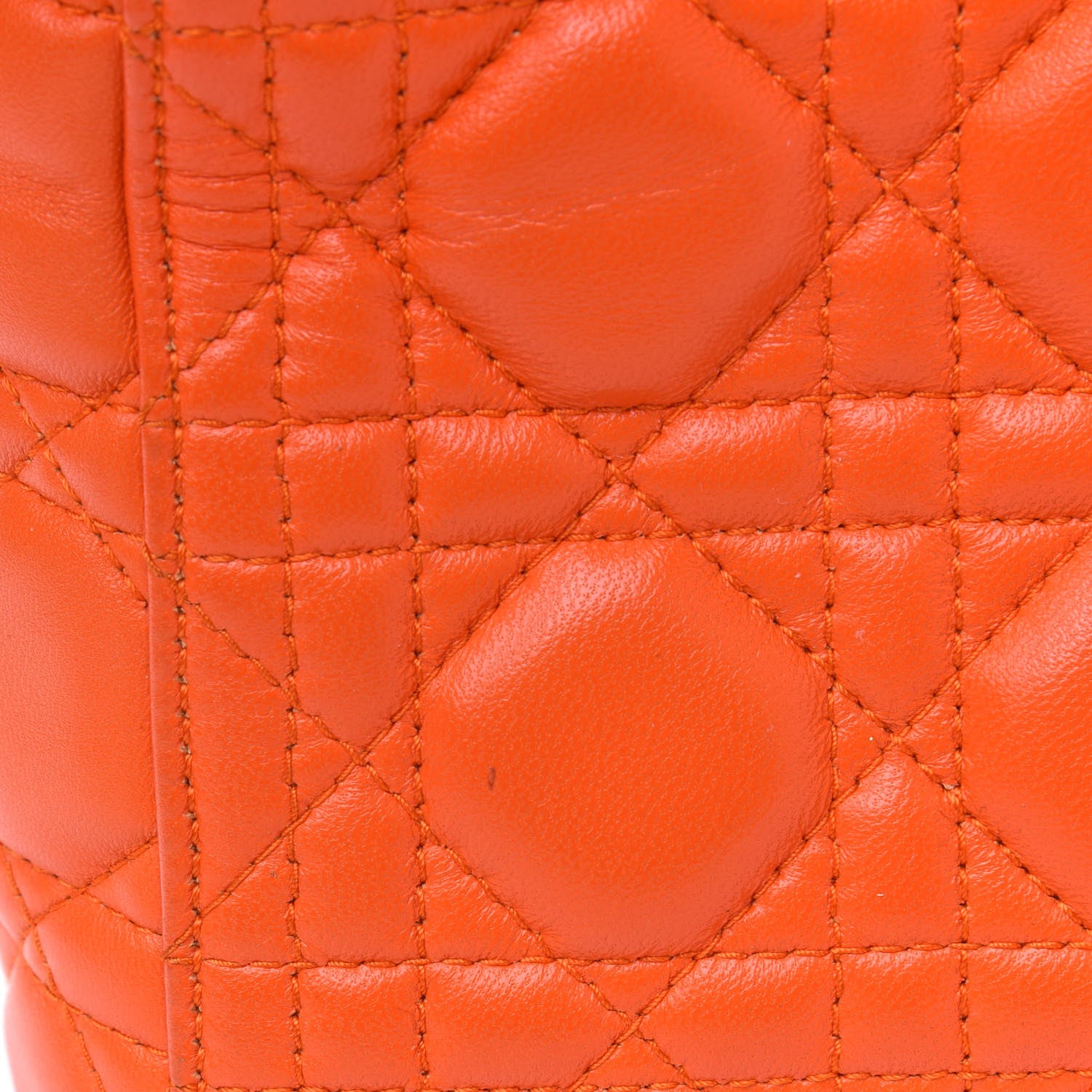 Christian Dior Lambskin Cannage Large Lady Dior Orange 12 of 18