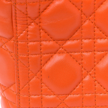 Christian Dior Lambskin Cannage Large Lady Dior Orange 12 of 18
