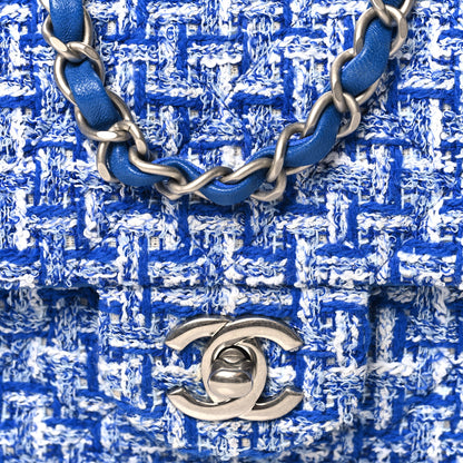 Chanel Tweed Quilted Mini Rectangular Flap Blue White 8 of 10
