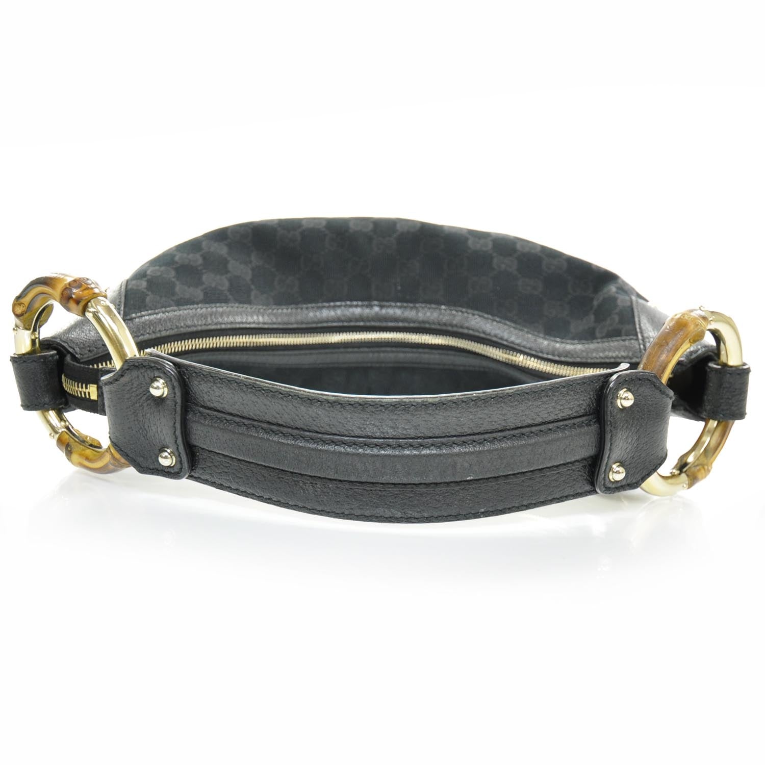 Gucci Monogram Bamboo Ring Hobo Black 5 of 9