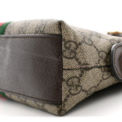 Gucci GG Supreme Monogram Textured Dollar Calfskin Web Small Ophidia Dome Shoulder Bag Beige Ebony New Acero 10 of 15