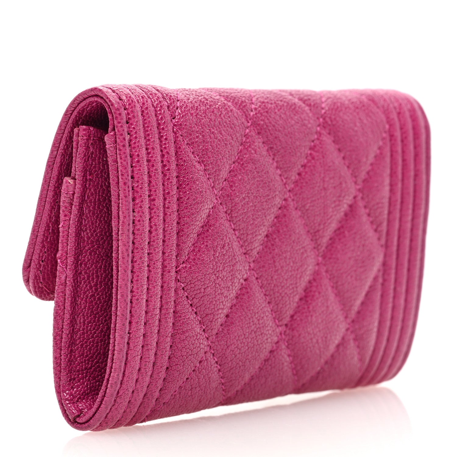 Chanel Caviar Quilted Boy Flap Card Holder Wallet Fuchsia 3 of 7
