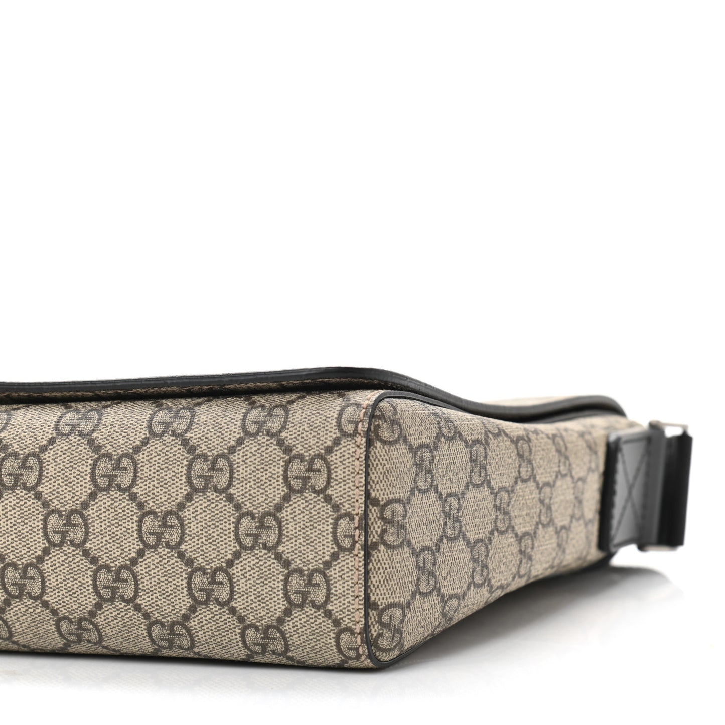 GG Supreme Monogram Web Flap Messenger Bag Black