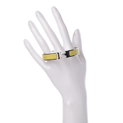 Hermes Enamel Narrow Clic Clac H Bracelet GM Jaune Citron 2 of 5