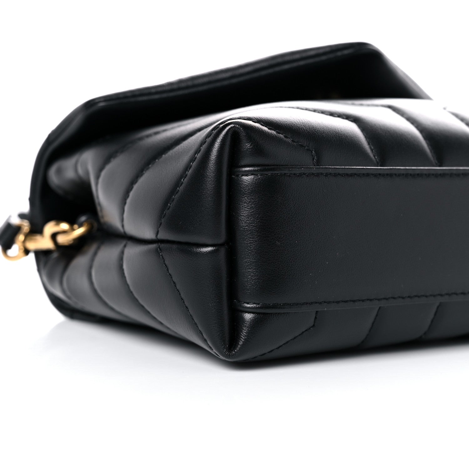 Saint Laurent Calfskin Y Quilted Monogram Toy Loulou Crossbody Bag Black 9 of 12
