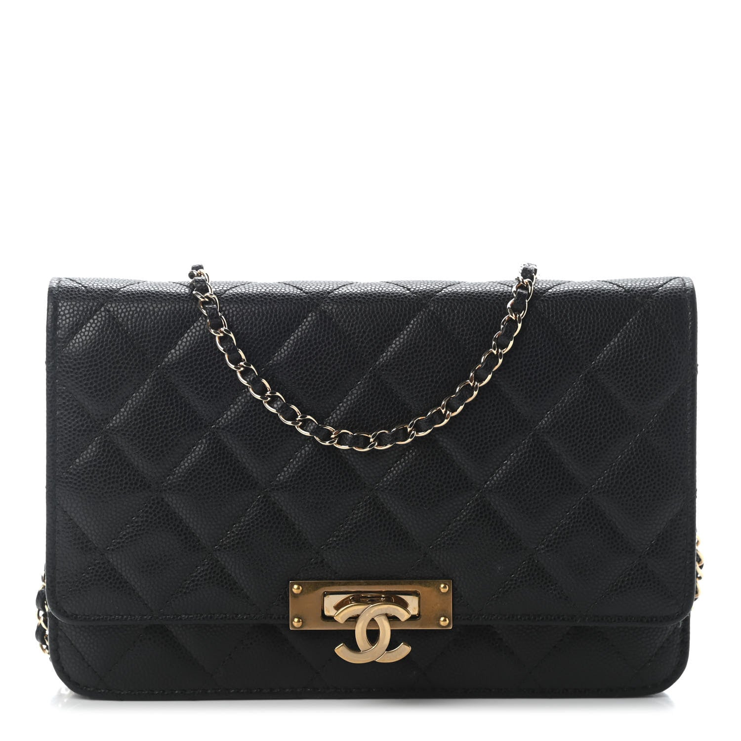 Chanel Caviar Quilted Golden Class Wallet On Chain WOC Black 1 of 9