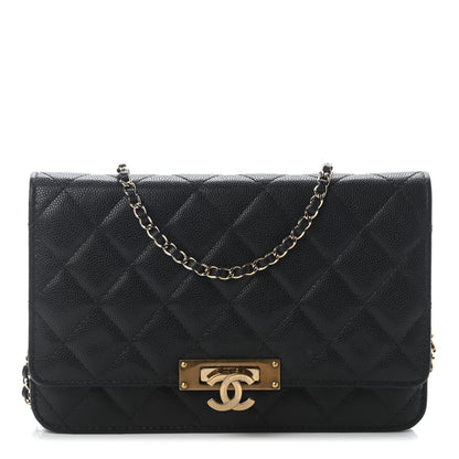 Chanel Caviar Quilted Golden Class Wallet On Chain WOC Black 1 of 9