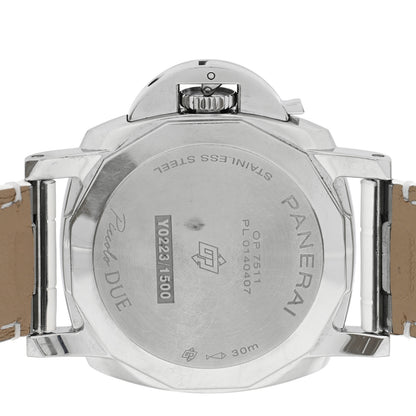 Panerai Stainless Steel Alligator 38mm Luminor Due Luna Rossa Automatic Watch White PAM01306 4 of 5