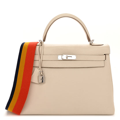 Hermes Taurillon Clemence Amazone Kelly Retourne 32 Craie 1 of 12