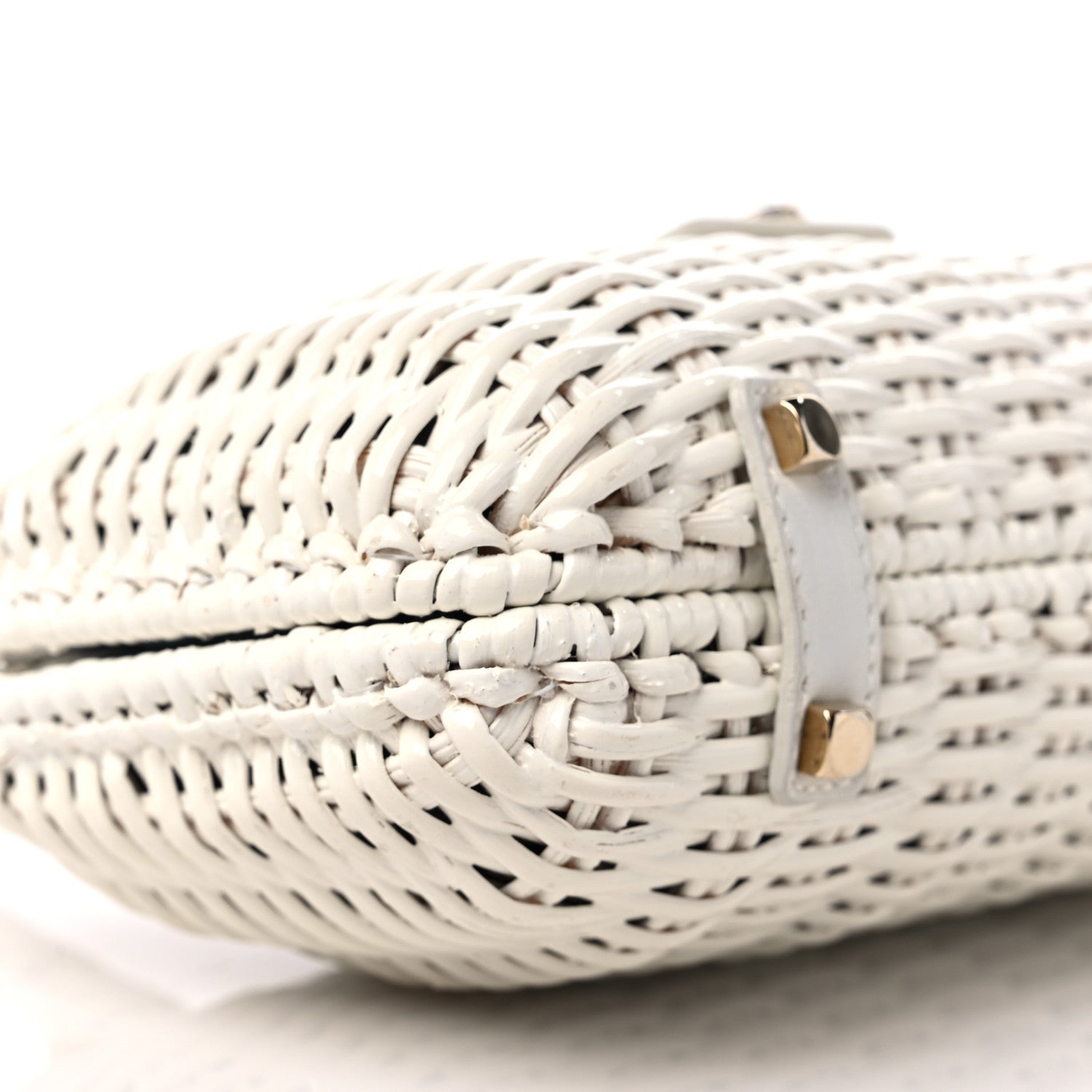 Salvatore Ferragamo Woven Handle Satchel White 7 of 12