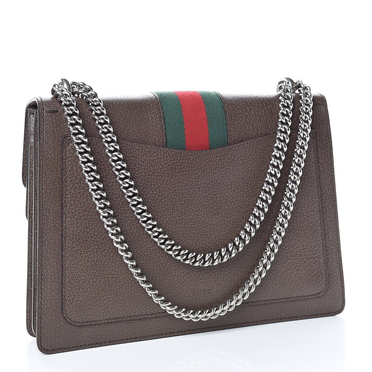 Gucci Textured Calfskin Web Medium Dionysus Shoulder Bag New Acero 3 of 9