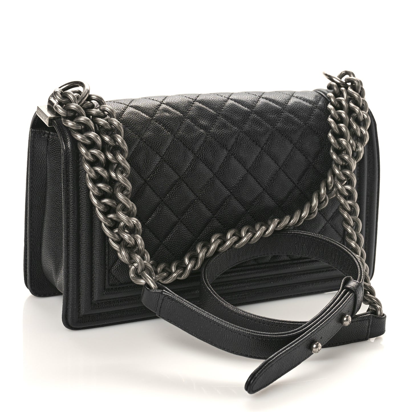 Caviar Quilted Medium Boy Flap Black