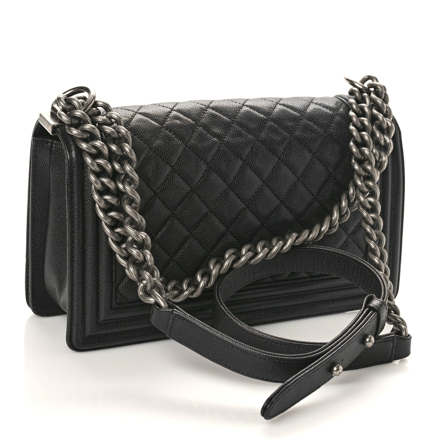 Chanel Caviar Quilted Medium Boy Flap Black 3 of 12