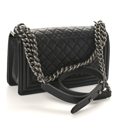 Chanel Caviar Quilted Medium Boy Flap Black 3 of 12