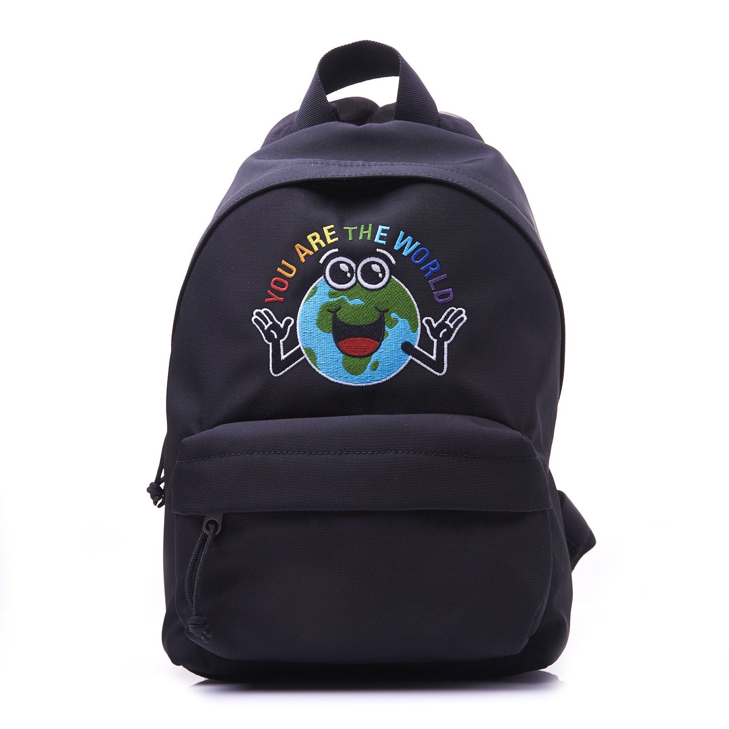 Nylon Embroidered You Are The World Explorer Backpack S Black