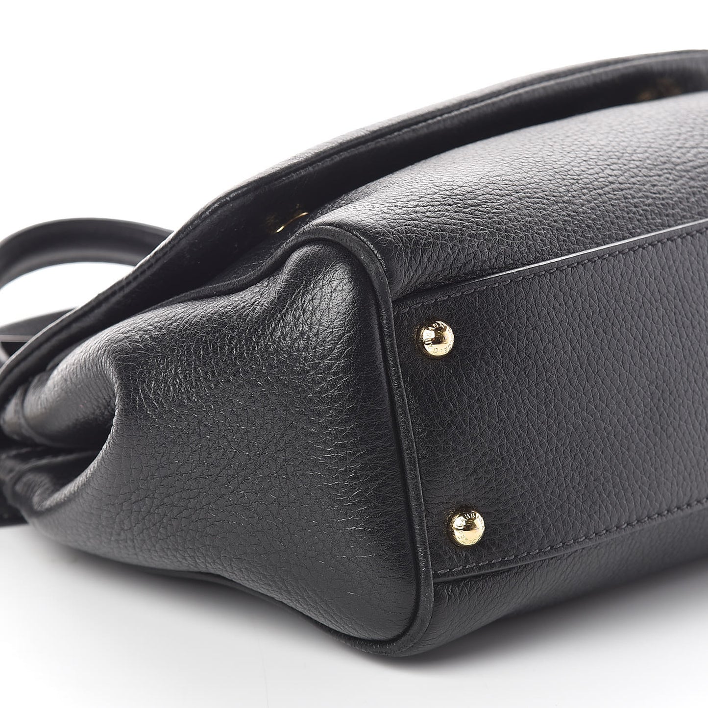 Grained Deerskin Medium Miss Sicily Satchel Black