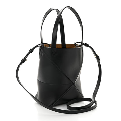 Loewe Shiny Calfskin Mini Puzzle Fold Tote Black 3 of 10