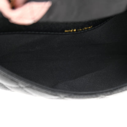 Chanel Jersey Fabric Quilted Foldable Tote With Chain Black Multicolor 8 of 17