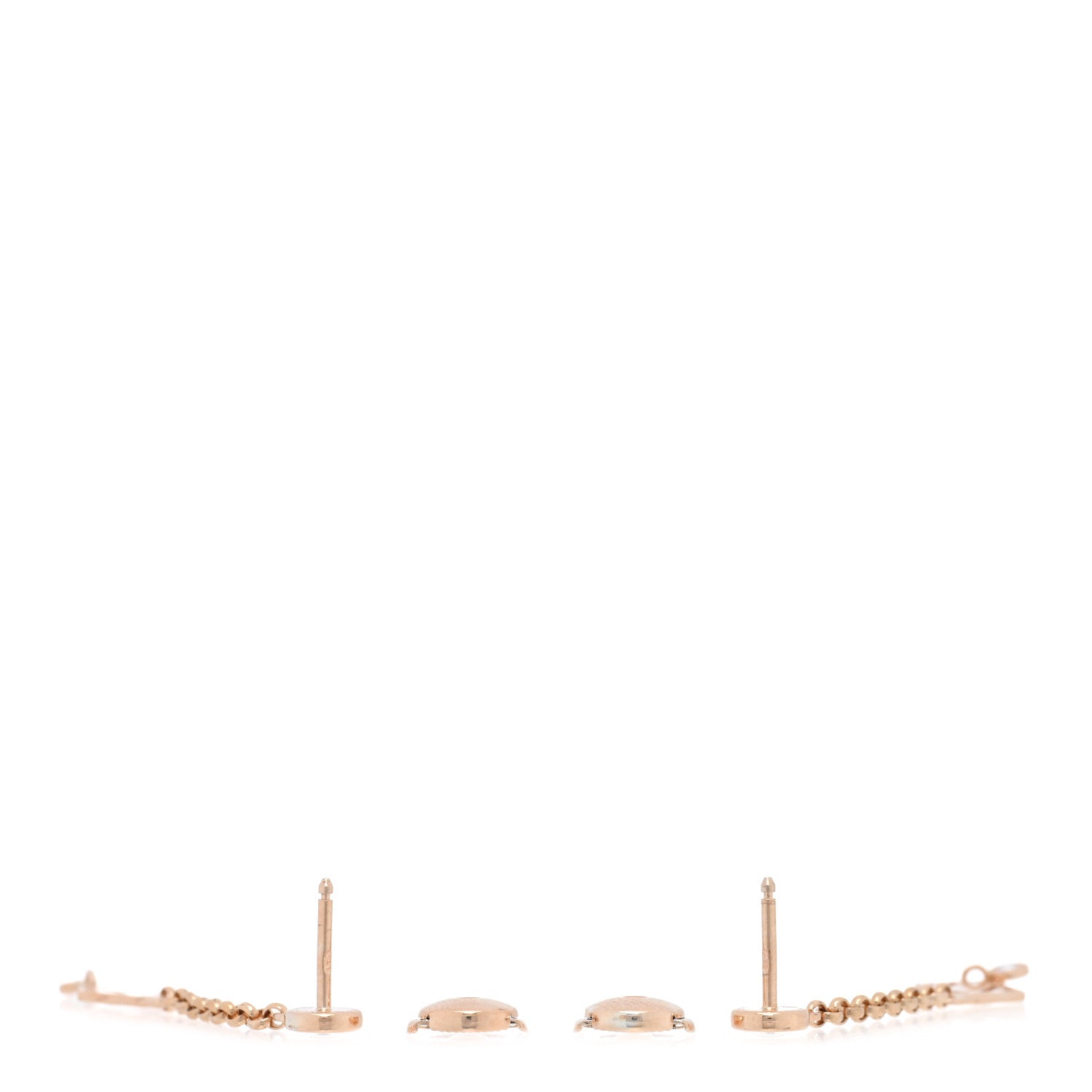 Hermes 18K Rose Gold Diamond Gambade Earrings 3 of 5