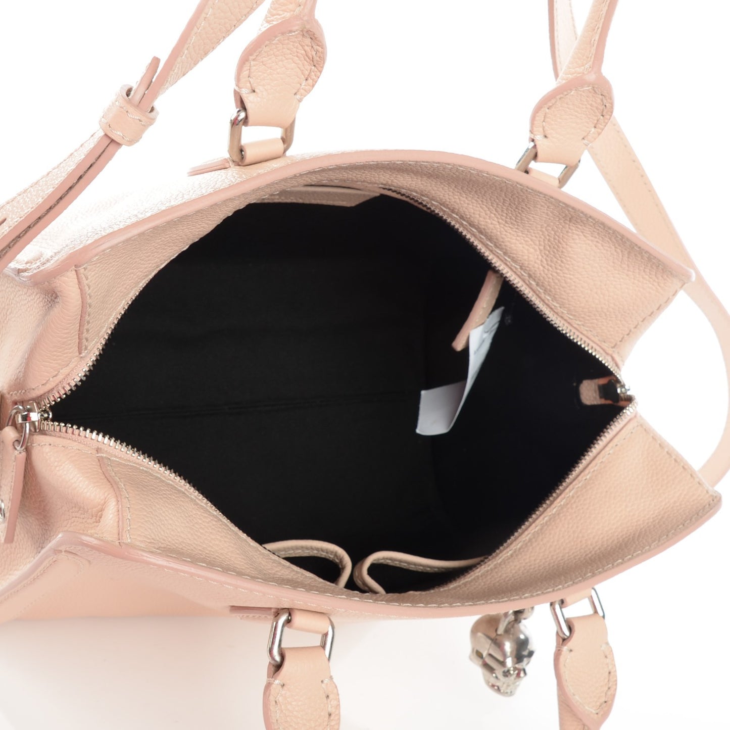 Pebbled Calfskin Small Skull Padlock Zip Around Tote Teint