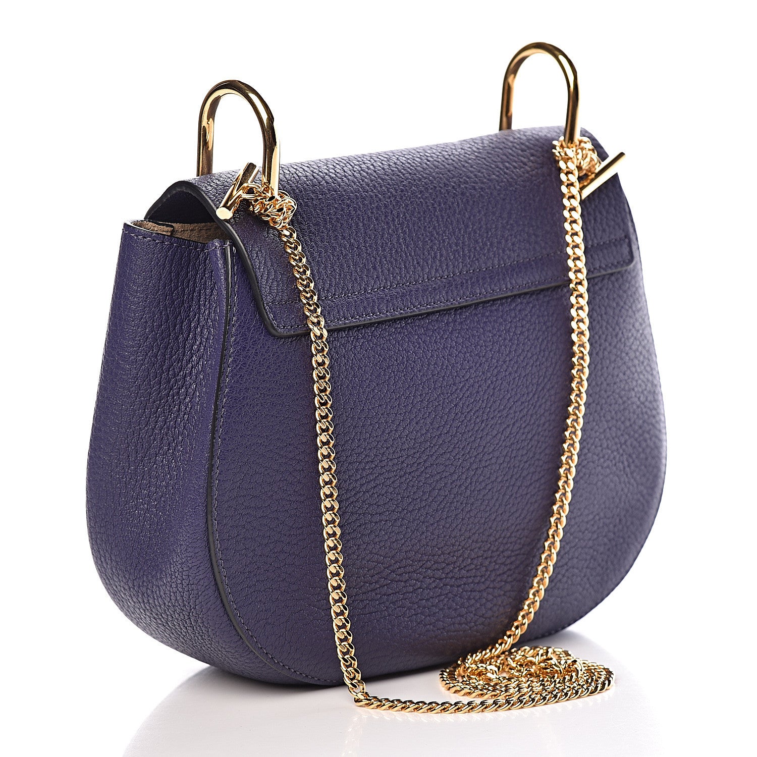 Chloe Grained Lambskin Mini Drew Shoulder Bag Royal Navy 3 of 11