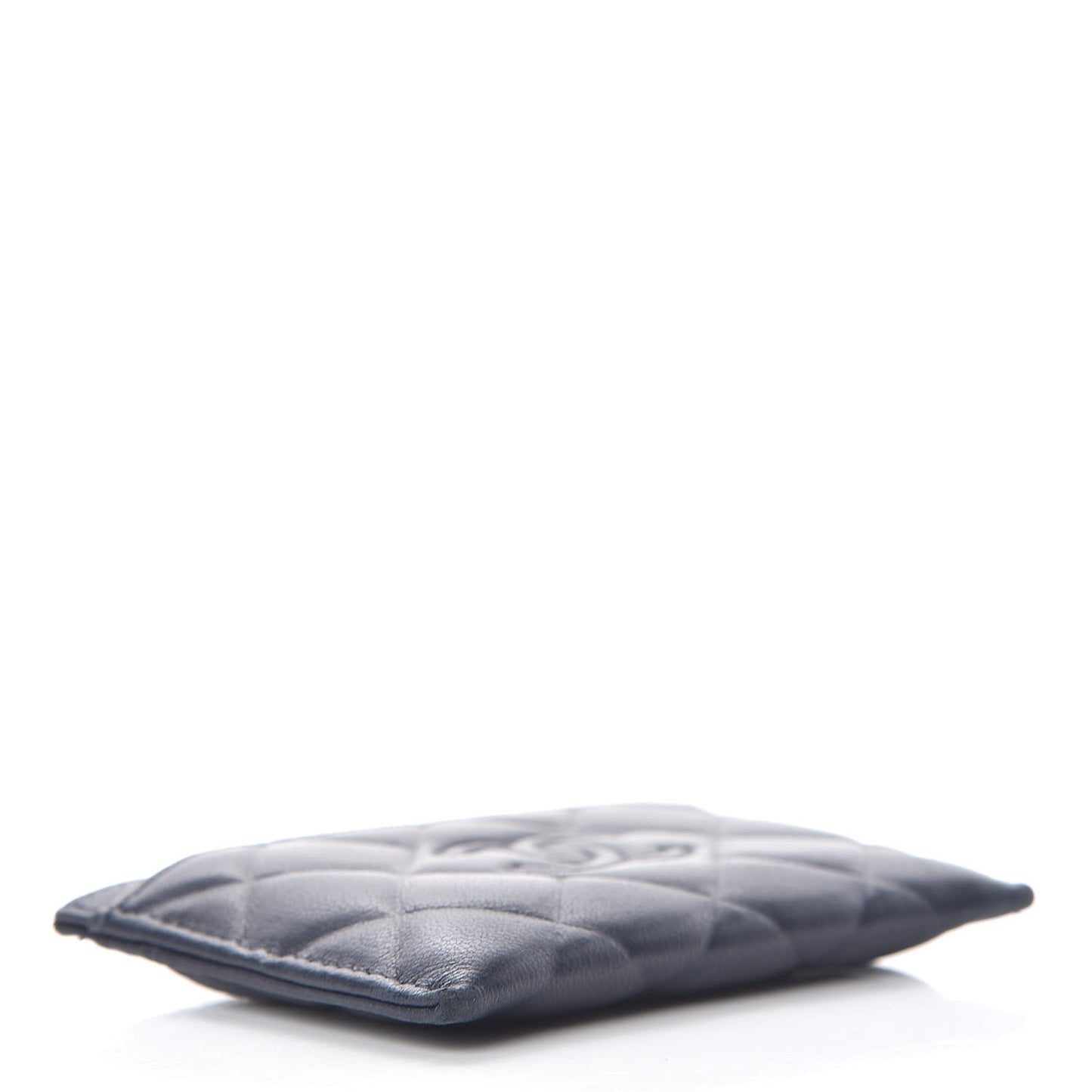 Lambskin Quilted Diamond CC Card Holder Navy