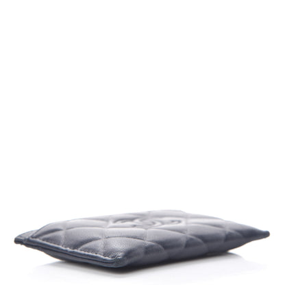Chanel Lambskin Quilted Diamond CC Card Holder Navy 4 of 9