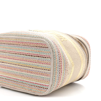 Christian Dior Canvas Embroidered Stripes Diortravel Vanity Case Multicolor 9 of 10