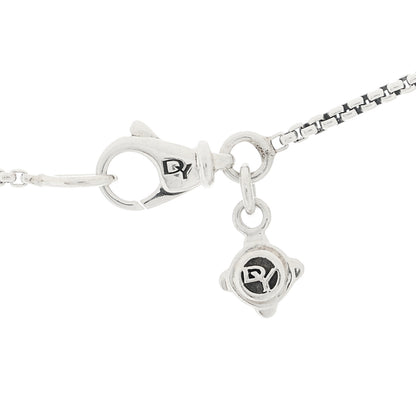 David Yurman Sterling Silver Diamond Prasiolite 7mm Chatelaine Pave Bezel Pendant Necklace 5 of 6
