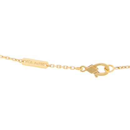 Van Cleef & Arpels 18K Yellow Gold Tiger Eye Lucky Alhambra Butterfly Pendant Necklace 4 of 5