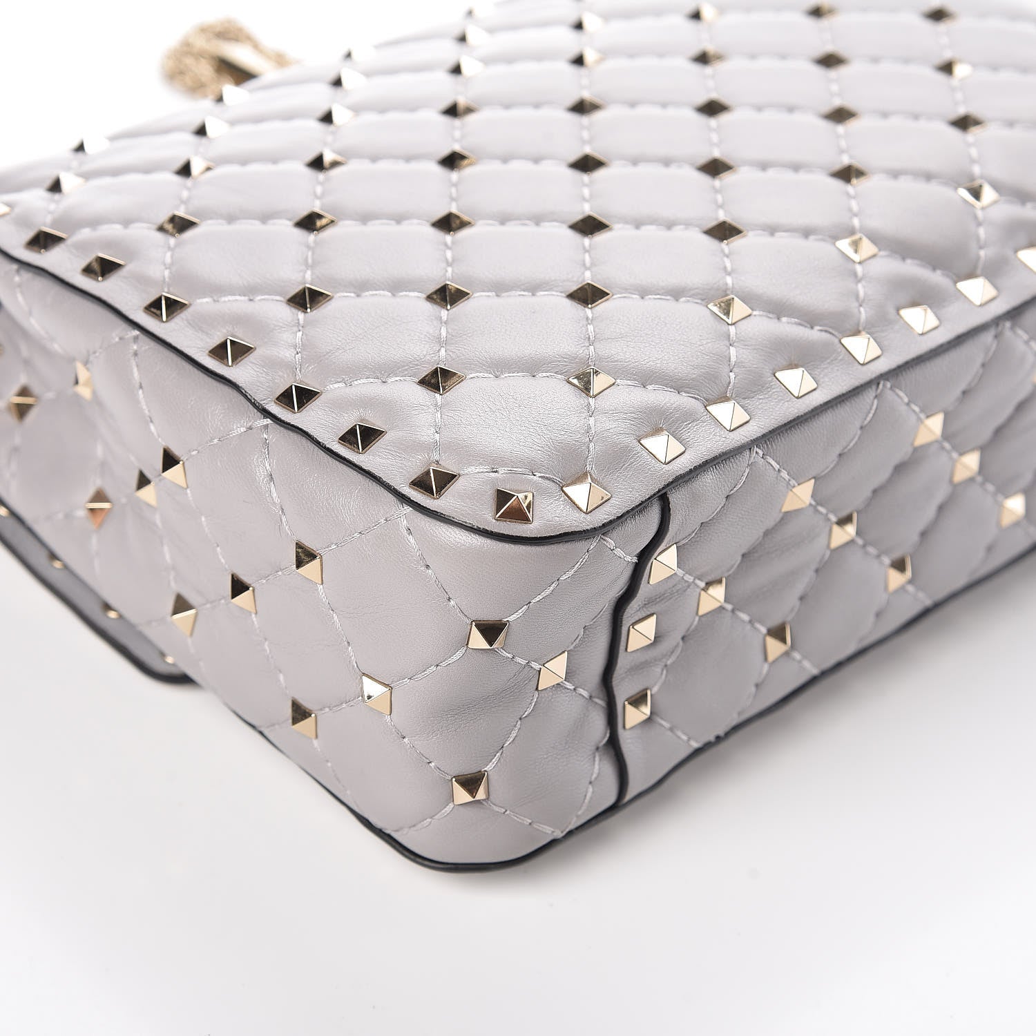 Valentino Garavani Nappa Medium Rockstud Spike Shoulder Bag Grey 13 of 14