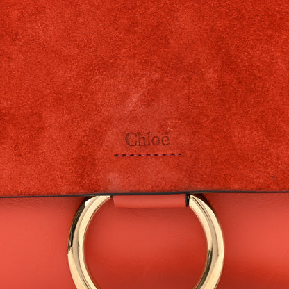 Chloe Suede Calfskin Mini Faye Shoulder Bag Earthy Red 7 of 10
