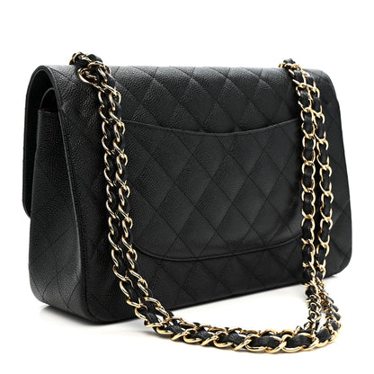 Chanel Caviar Quilted Jumbo Double Flap Black 3 of 11