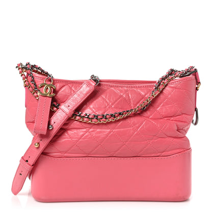 Chanel Aged Calfskin Quilted Medium Gabrielle Hobo Pink 1 of 10