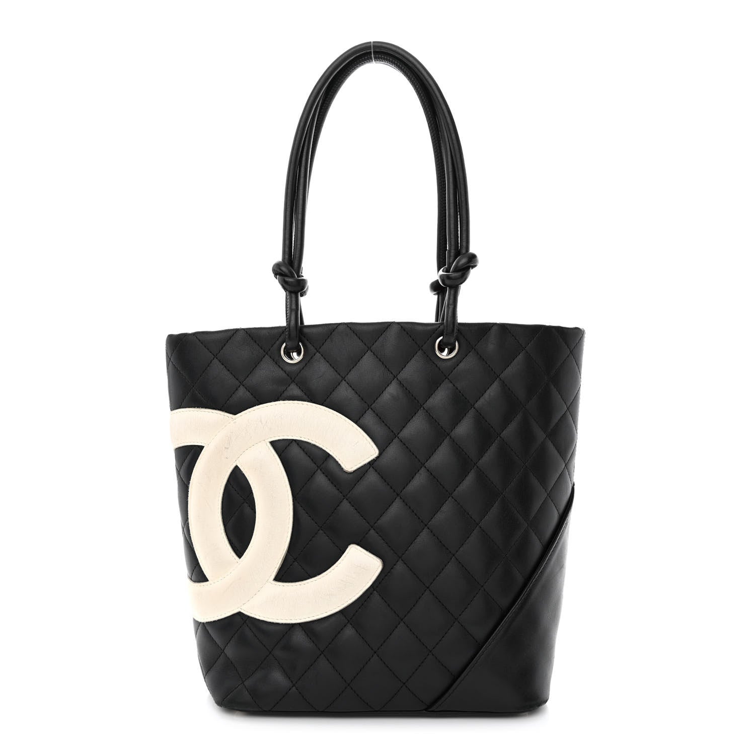 Chanel Calfskin Quilted Medium Cambon Tote Black White 1 of 14