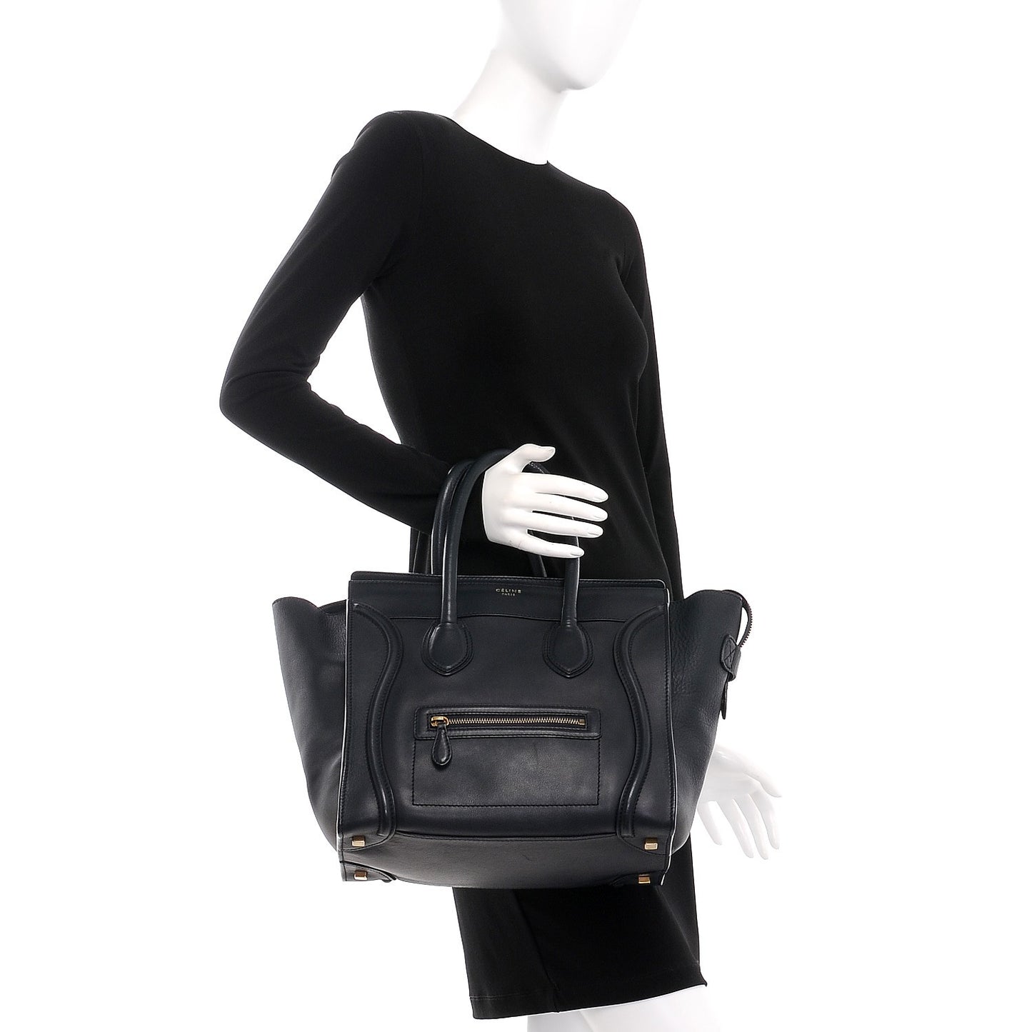 Smooth Calfskin Mini Luggage Navy Blue