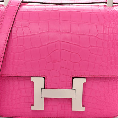Hermes Matte Alligator Constance 24 Rose Shocking 8 of 11