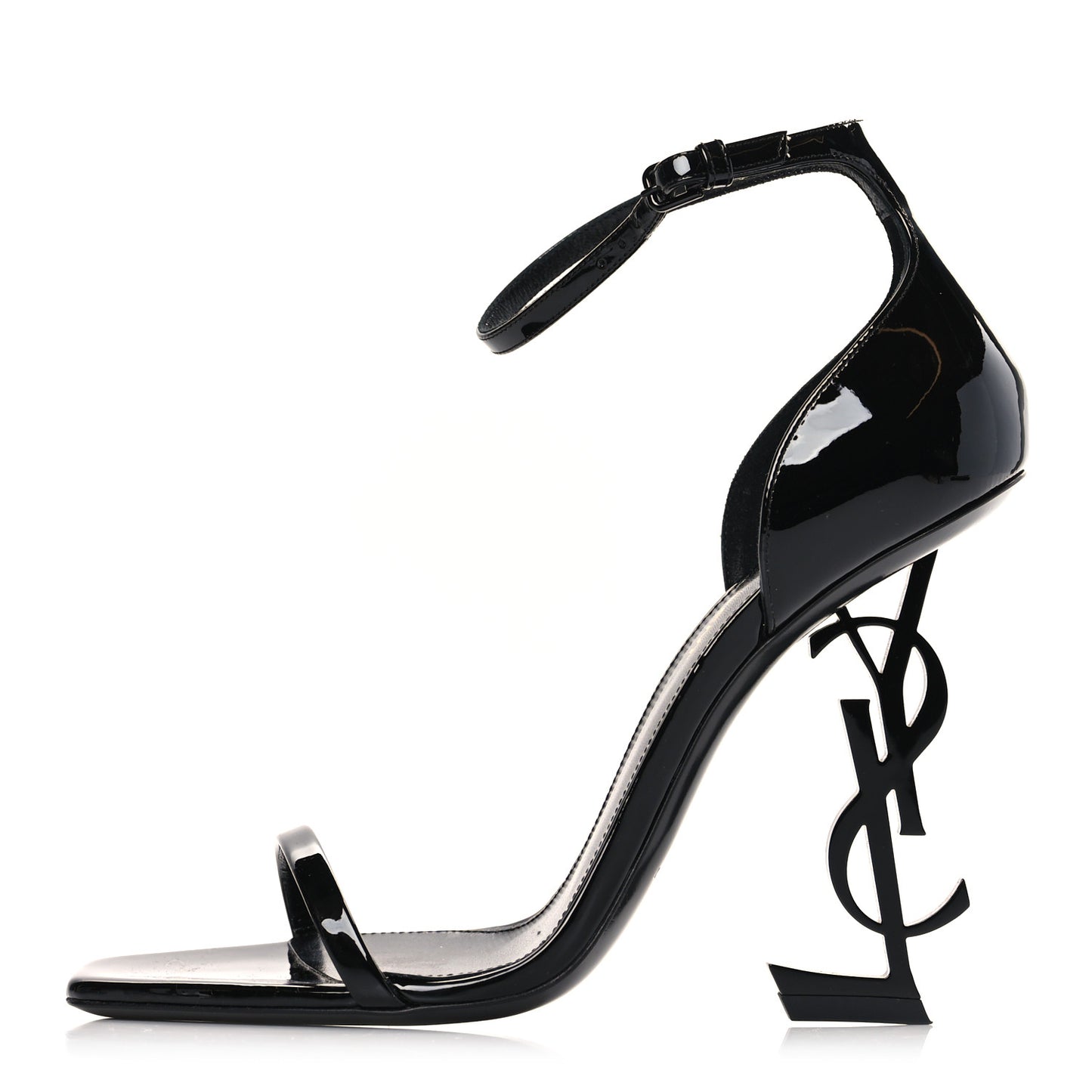 Patent Calfskin Opyum 110 Sandals 38 Black