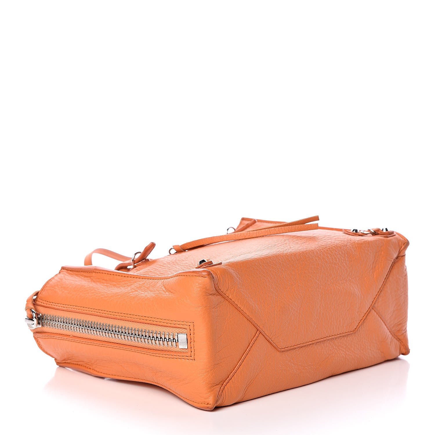 Balenciaga Calfskin Papier Mini A4 Zip Around Tote Orange 4 of 13